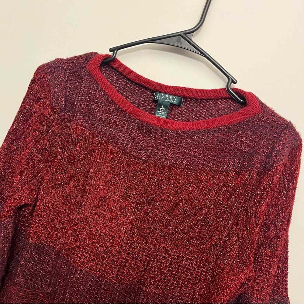 Lauren Ralph Lauren Deep Red Crew Neck Sweater